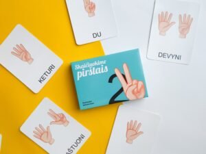 Lavinamųjų kortelių rinkinys „Skaičiuokime pirštais“