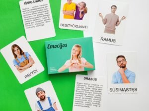 Lavinamųjų kortelių rinkinys „Emocijos“ (realios nuotraukos)