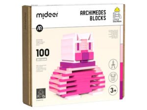 Medinės Archimedo kaladėlės - rožinės spalvos
